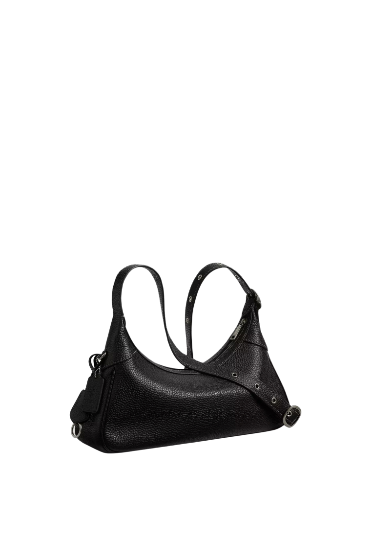 ( PREORDER ) Coach Ella Small Shoulder Bag In Gunmetal Black CDV36