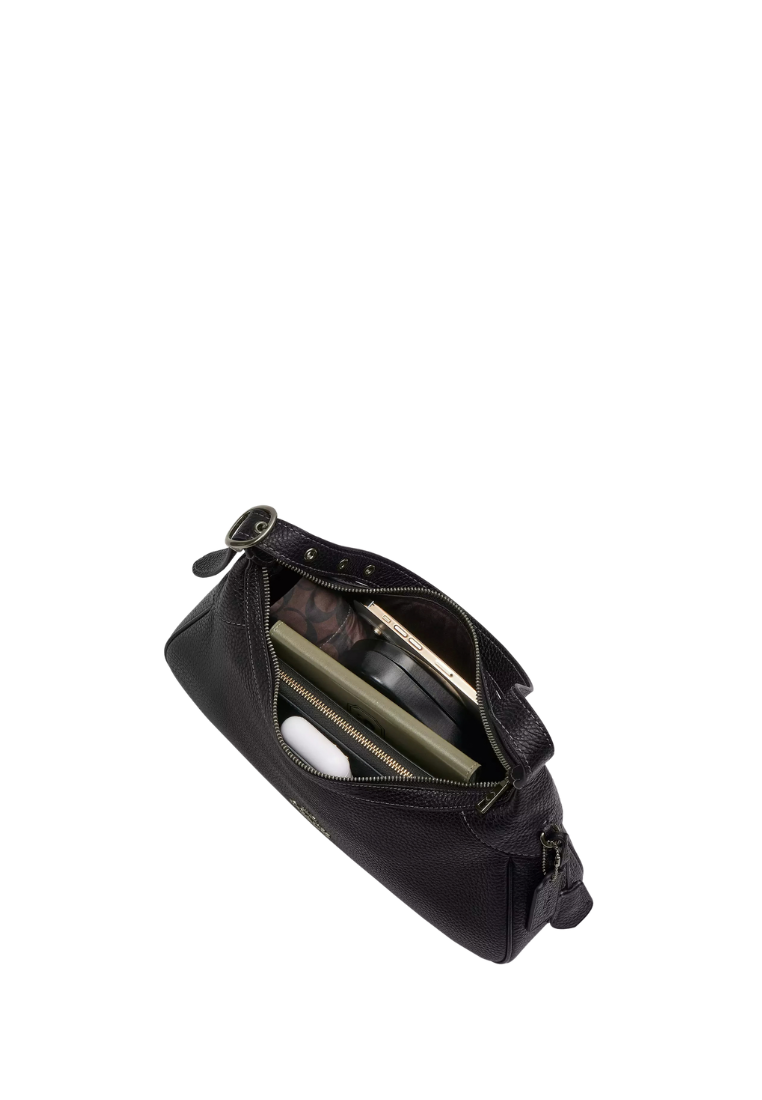 ( PREORDER ) Coach Ella Small Shoulder Bag In Gunmetal Black CDV36