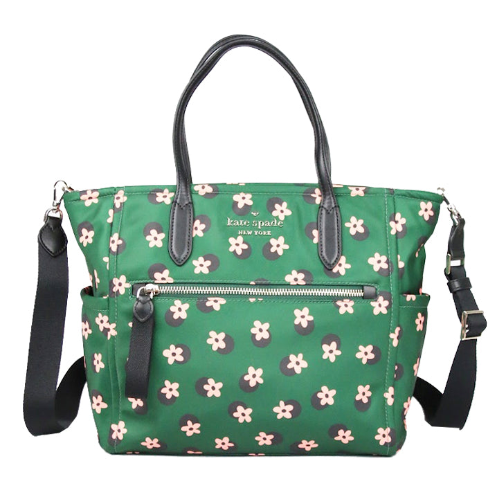 Kate Spade Medium Chelsea K8124 Top Satchel Bag With Daisy Whimsy Floral In Green Nylon
