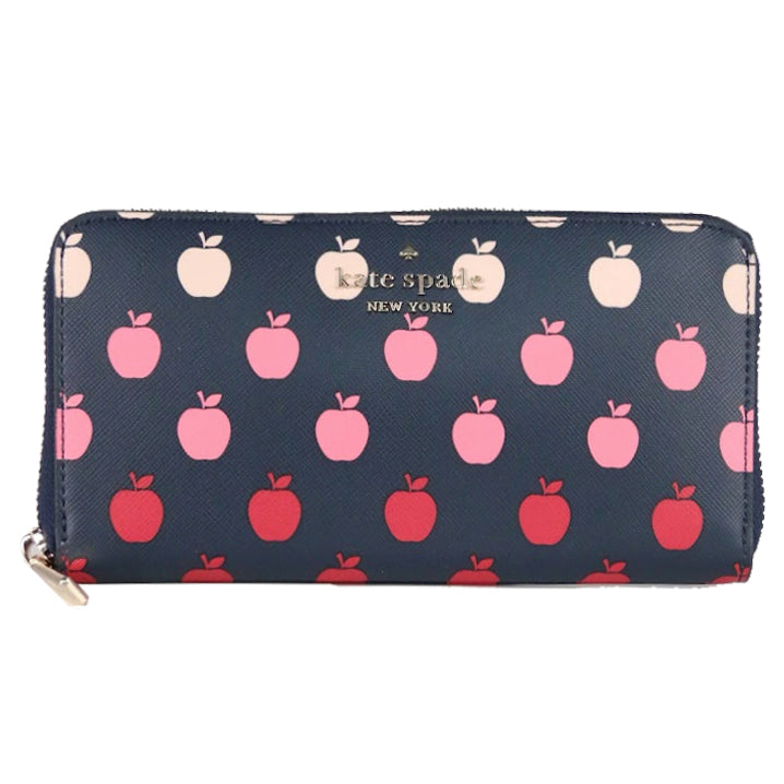 Kate Spade Staci Orchard Degrade Printed K8296 Large Continental Wallet in Navy