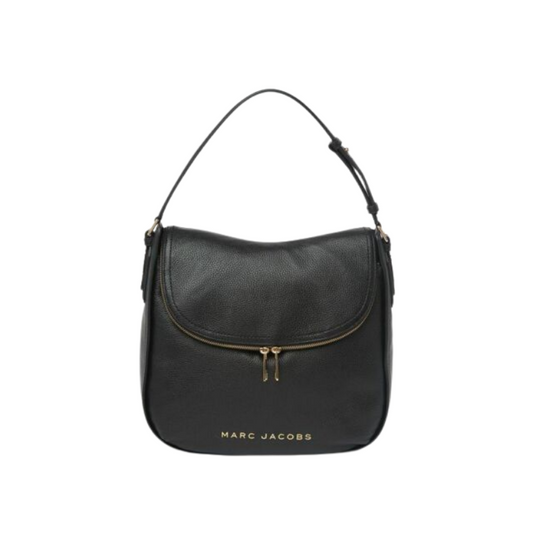 Marc Jacobs The Groove Flap Hobo M0016930 Leather Shoulder Bag In Black