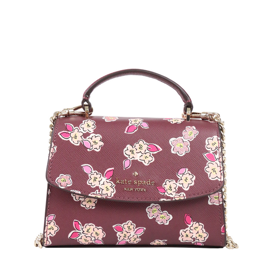 Kate spade tinsel satchel crossbody bag frosted floral deep berry multi