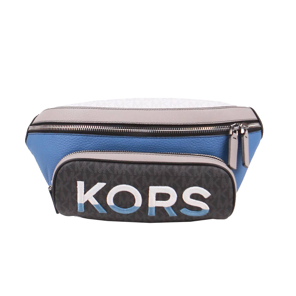 Michael Kors Men's Signature Cooper 37H1LCOY9U Embroidered Belt Bag In Blue Multi