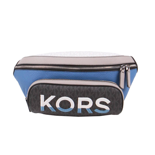 Michael Kors Men's Signature Cooper 37H1LCOY9U Embroidered Belt Bag In Blue Multi