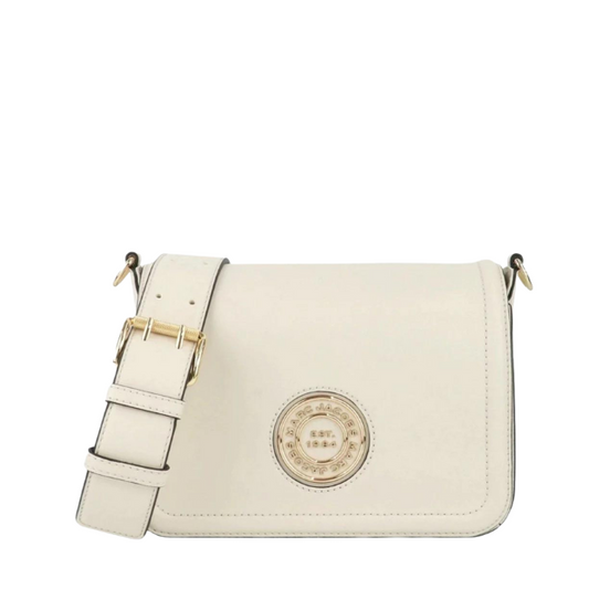 Marc Jacobs Signet H901L01RE21 Leather Flap Crossbody In Marshmallow