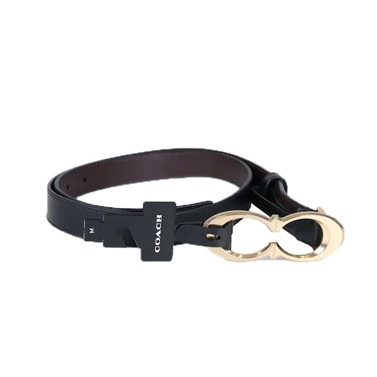 Coach Women's Signature Buckle C1725 Belt In Black