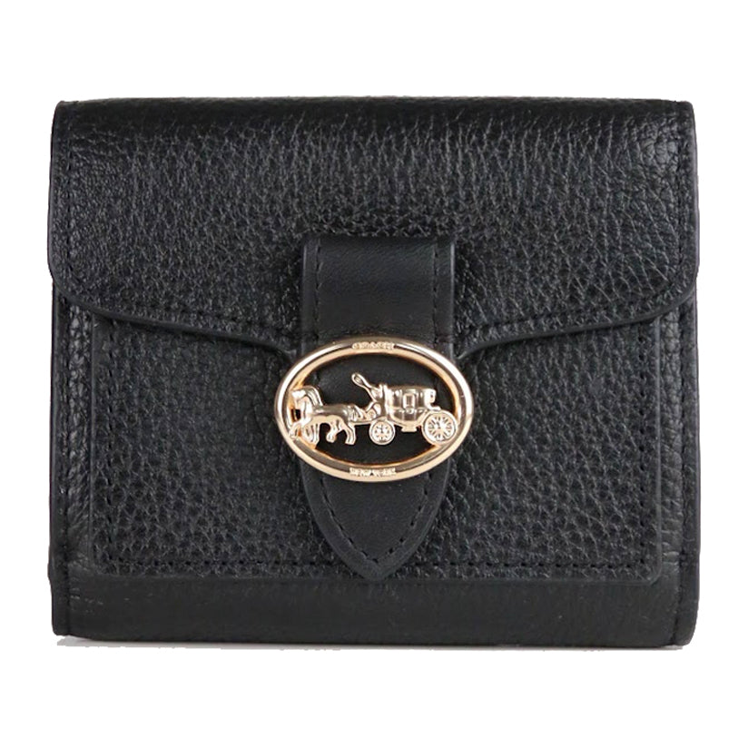 Coach Small Georgie 6654 Trifold Wallet In Black