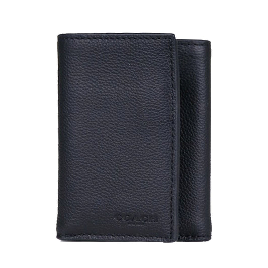 Coach Calf Leather F23845 Trifold Wallet In Black