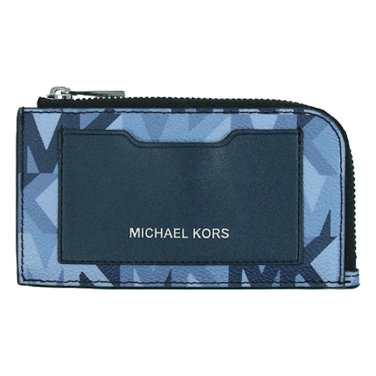 Michael Kors Signature Cooper 36S2LCOE6U Tall Card Case In Denim Blue Multi