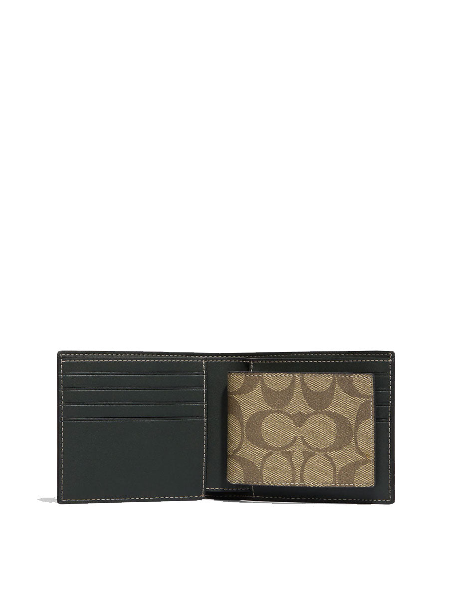 Coach 3 In 1 Wallet CF611 In Signature Canvas With Varsity Motif In Amazon Green