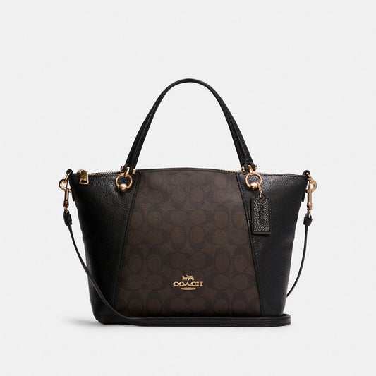 Coach  Signature Kacey C6230 Satchel Bag In Brown Black