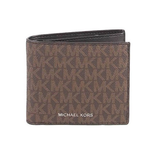 Michael Kors Cooper Billfold 36U9LCRF6B Wallet With Passcase In Brown Black