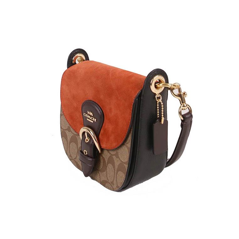 Coach Kleo Shoulder Bag 17 Signature Canvas In Khaki Multi
