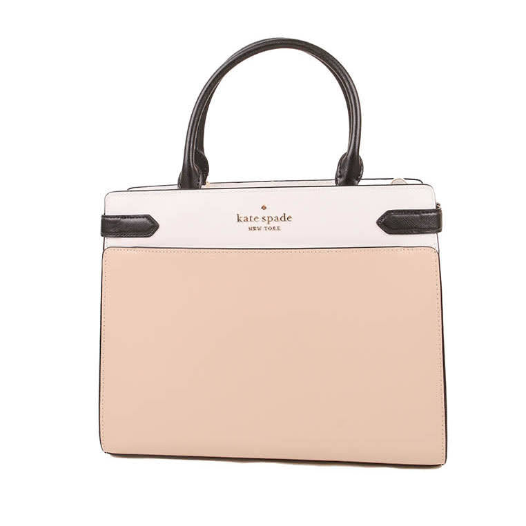 Kate Spade Large Staci WKRU6950 Colorblock Satchel Bag In Warmbeige Multi