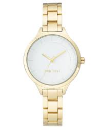 Nine West White Dial NW2224WTGP Gold Tone Watch