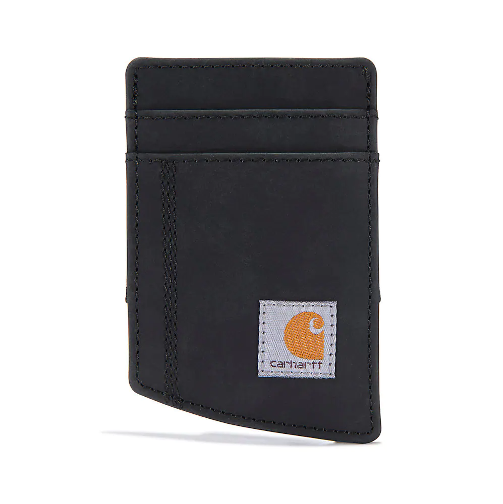 Carhartt Saddle Leather Front Pocket Wallet WW0241 In Black